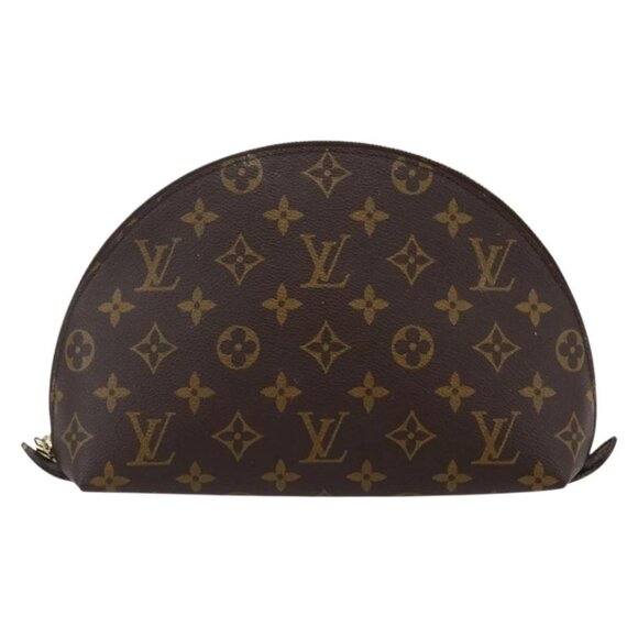 LOUIS VUITTON Monogram Trousse Demi Ronde Cosmetic Pouch LV Auth - Picture 2 of 16